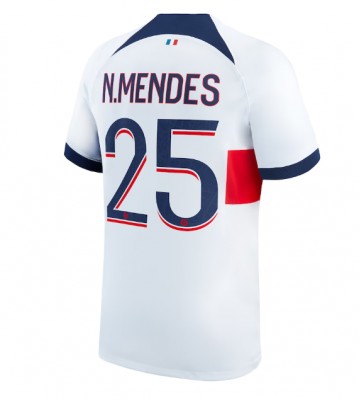 Paris Saint-Germain Nuno Mendes #25 Replika Udebanetrøje 2023-24 Kortærmet